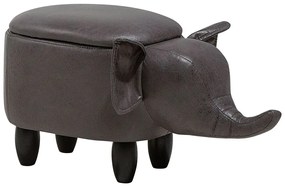 Pouf in tessuto similpelle grigio scuro ELEPHANT Beliani