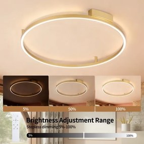 Brilagi - Lampada dimmerabile a LED PORTOFINO LED/60W/230V Ø 80 cm oro + telecomando