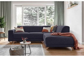 Divano angolare color antracite allungabile e con contenitore (penisola a destra/a L) Classy Sophie – Miuform