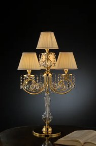 4-light table lamp gold and crystal- 712/L3+1- Luxury Crystal - Arredo Luce Cromo