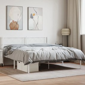 Giroletto Con Testiera İn Metallo Bianco 120x200 Cm /
