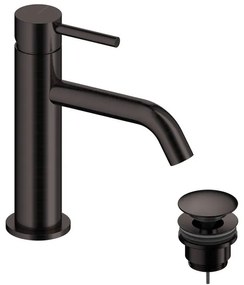 Rubinetto per lavabo a canna bassa Loop grigio spazzolato in ottone SANYCCES