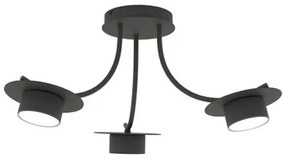 Lampada a soffitto in acciaio ENSO 3 nero da interno 3xGX53