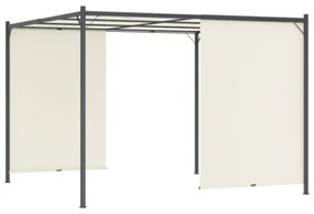 Pergola con Tetto Regolabile Bianco Crema 3x3 m in Acciaio