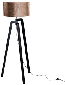 Vloerlamp zwart met velours kap krokodil 50cm - Puros