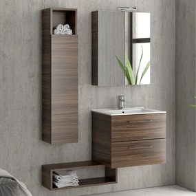 Composizione mobile lavabo 60, colonna specchio e pensile EL-60A - KAMALU