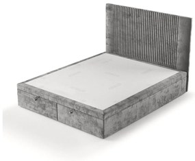 Letto matrimoniale imbottito grigio con spazio contenitivo 180x200 cm Mavel - Maison de Rêve