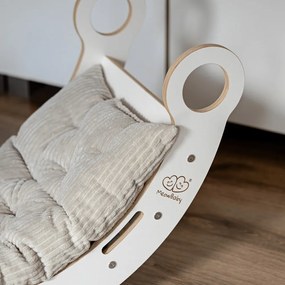 Arco a dondolo montessori bianco/beige in pino massiccio 39x75x38 cm Montessori – Meowbaby