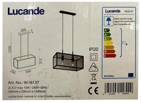 Lucande - Lampadario a sospensione con filo BEYZA 2xE27/15W/230