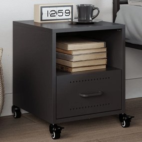 Comodino Nero 36x39x43,5 Cm İn Acciaio /