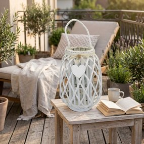 GENEVIEVE - lanterna in vimini tondo 14 x 35 cm