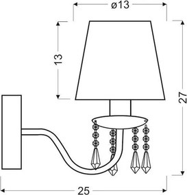 Lampada da parete RUTI 1xE14/40W/230V