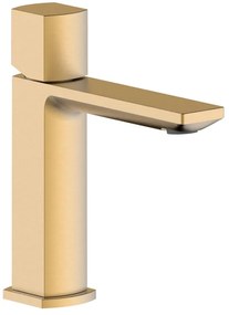 Rubinetto per lavabo a canna bassa Coral oro spazzolato AQUASANIT
