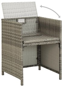 Sedie da giardino 2 pz con cuscini in polyrattan grigio