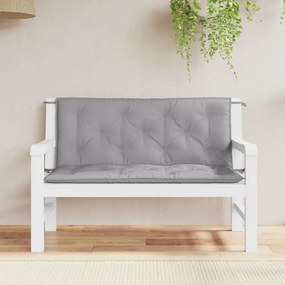 Cuscini Panca Da Giardino 2pz Grigi 120x50x7 Cm Tessuto Oxford /