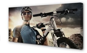 Stampa quadro su tela Bike di nuvole cicliste 100x50 cm