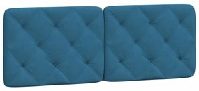 Letto con materasso blu 140x190 cm in velluto