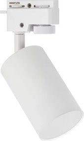 Faro GU10 per binario Monofase in Vetro Bianco