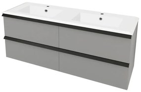 Mobile sottolavabo e lavabo Rodi grigio nuvola L 140 x H 57 x P 46 cm