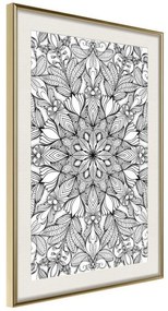 Poster  Colourless Mandala  Cornice Quadri Cornice d'oro con passe-partout, Larghezza x Altezza Home decor 30x45