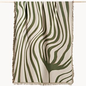 Coperta in cotone reversibile con frange Alia