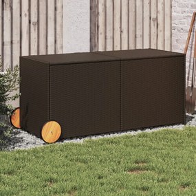 Contenitore Da Giardino Con Ruote Marrone 283l İn Polyrattan /