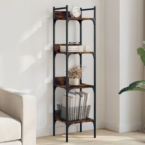 Libreria 4 Ripiani Rovere Fumo 35x30x138,5 Cm Legno Multistrato /