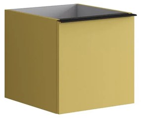 Mobile da bagno sotto lavabo Pixel laccato opaco giallo sole L 40 x H 40 x P 45.5 cm 2 cassetti, lavabo non incluso