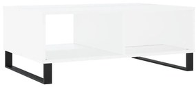 Tavolino da Salotto Bianco 90x60x35 cm in Legno Multistrato