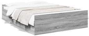Giroletto Cassetti Grigio Sonoma 135x190 Cm Legno Multistrato /