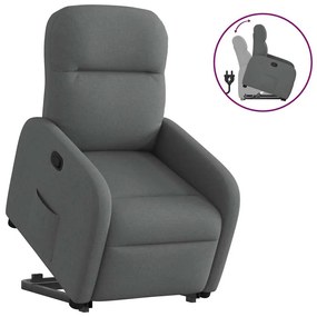 Poltrona Alzapersona Reclinabile Grigio Scuro İn Tessuto /