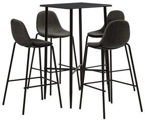 Set Da Bar 5 Pz İn Tessuto Grigio Scuro /