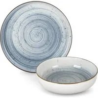 Servizio 24 piatti stoneware azzurro Nordic Brillo