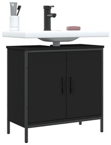 Mobile Lavabo Bagno Nero 60x30x60 Cm İn Legno Multistrato /
