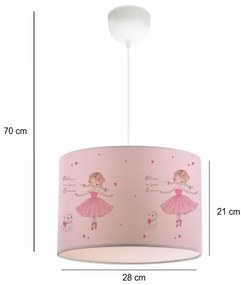 Lampadario per cameretta CANDY 1xE27/40W/230V rosa