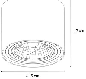 Faretto da soffitto moderno bianco orientabile e inclinabile AR111 - Rondoo Up