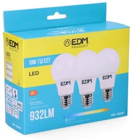 Confezione da 3 lampadine LED EDM F 10 W E27 810 Lm Ø 6 x 10,8 cm (6400 K)