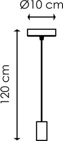 Lampadario a cavo SAGA 1xE27/40W/230V marmo