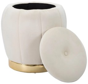 Sgabello in velluto crema Paris - Mauro Ferretti