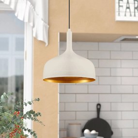 Opviq Lampada a sospensione Berceste 187-S, bianco/oro, metallo, Ø 30 cm