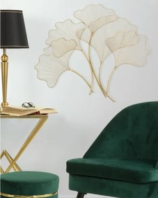 Pannello Decorativo In Ferro A Fiori Glam Leaf 79x5x68 Cm Oro