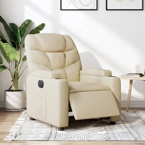 Poltrona Elettrica Reclinabile Crema İn Tessuto /