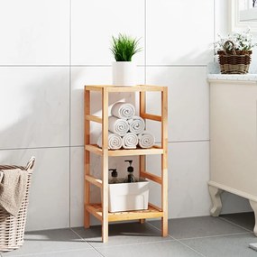 Scaffale Da Bagno 35,5x35,5x79 Cm İn Legno Massello Di Noce /