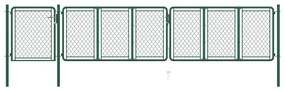 Cancello Per Giardino İn Acciaio 100x495 Cm Verde /