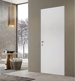 Porta interna filomuro a battente Baku in legno colore bianco, L 80 x H 210 cm, apertura a destra