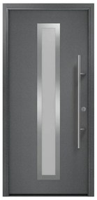 Portoncino d'ingresso HORMANN Iso Pro Secur 700s con vetro L 90 x H 210 cm in acciaio grigio, apertura tirare a destra