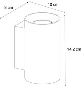 Applique moderna rotonda in bronzo scuro 2 luci - Sandy