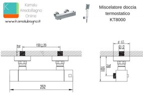 Kamalu - miscelatore doccia termostatico con doccetta modello kt8000