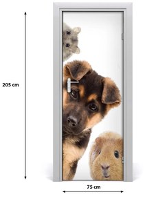 Poster adesivo per porta Animali domestici 75x205 cm