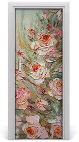 Adesivo per porta interna Rose sulla porta 75x205 cm